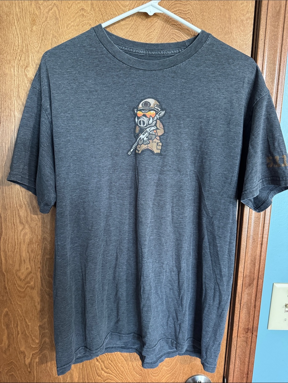 5.11 Tactical War Pig Men’s Charcoal Graphic Short-Sleeve T-Shirt
